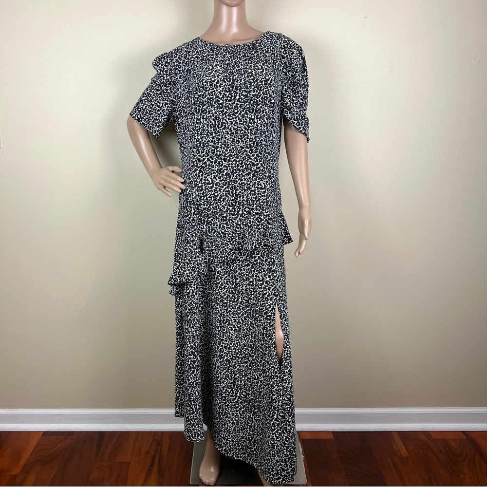 NEW TOPSHOP ANIMAL PRINT RUFFLE MAXI DRESS - Picture 2 of 9